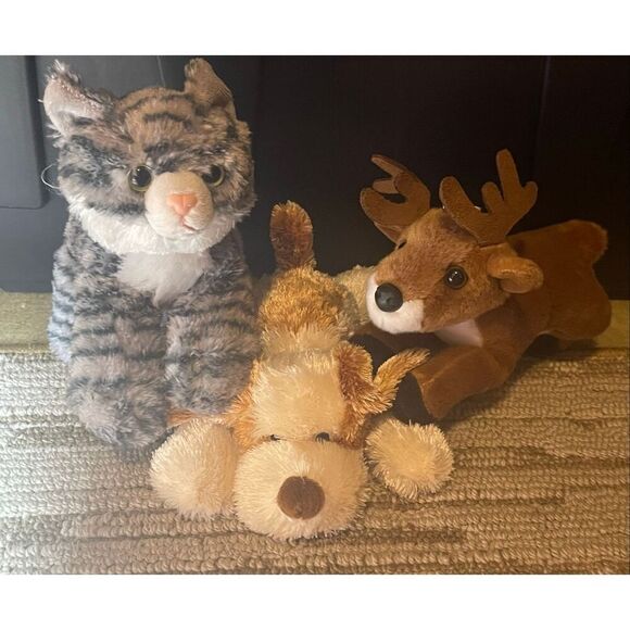 Aurora Other - Aurora Mini Flossie Lot of 3 Deer Kitty Puppy Stuffed Plush Animal